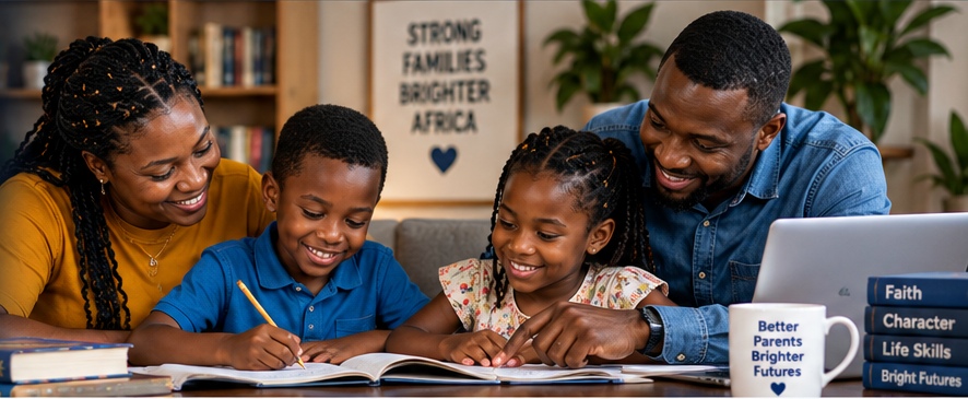 African family scene representing for parents